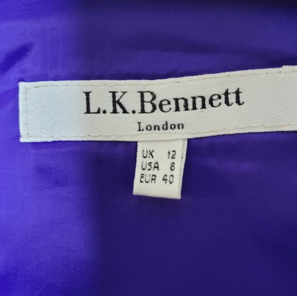 LK Bennett Violet Sheath Cocktail Dress Size 8 Quiet Luxury - Picture 6 of 8
